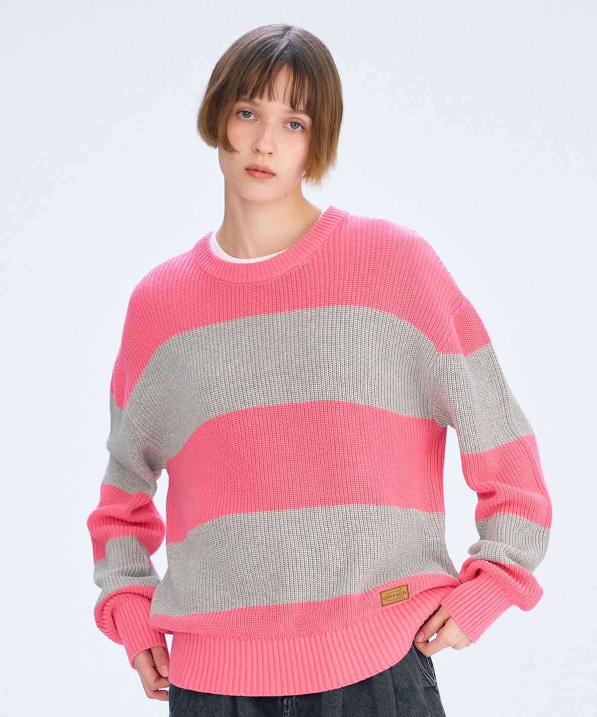 마리떼 프랑소와 저버(MARITHÉ + FRANҪOIS GIRBAUD) LOOSE FIT BOLD KNIT pink