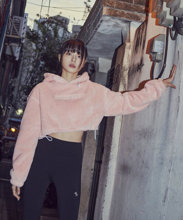 킹보아 푸리스 크롭 후디_핑크