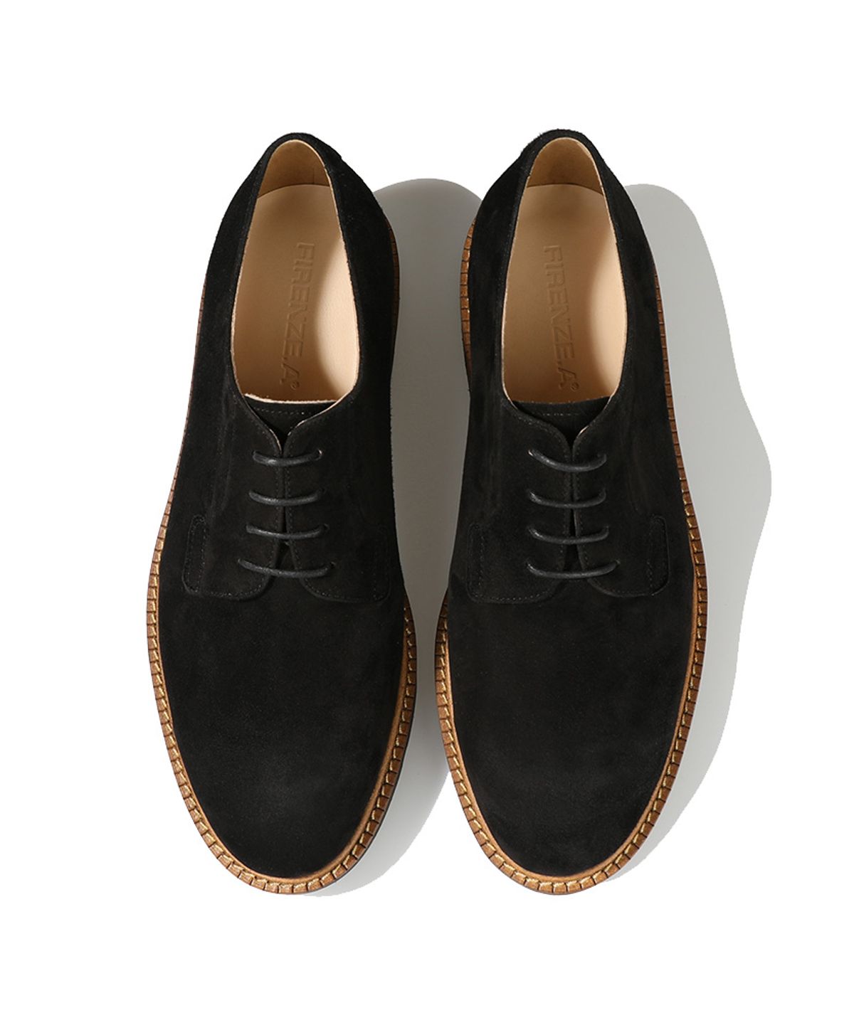 피렌체 아뜨리에(FIRENZE ATELIER) 우드웰트 캐주얼솔 스웨이드 더비 5400-QS [BLACK]