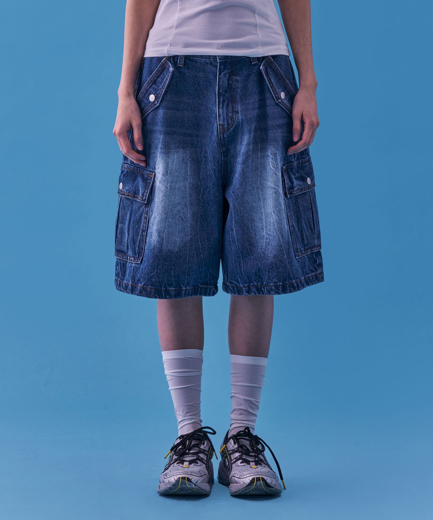 【NASTY FANCY CLUB】24SS BERMUDA DENIM CARGO PANTS NASTY FANCY CLUB】24SS BERMUDA DENIM CARGO PANTS (FANCY CLUB