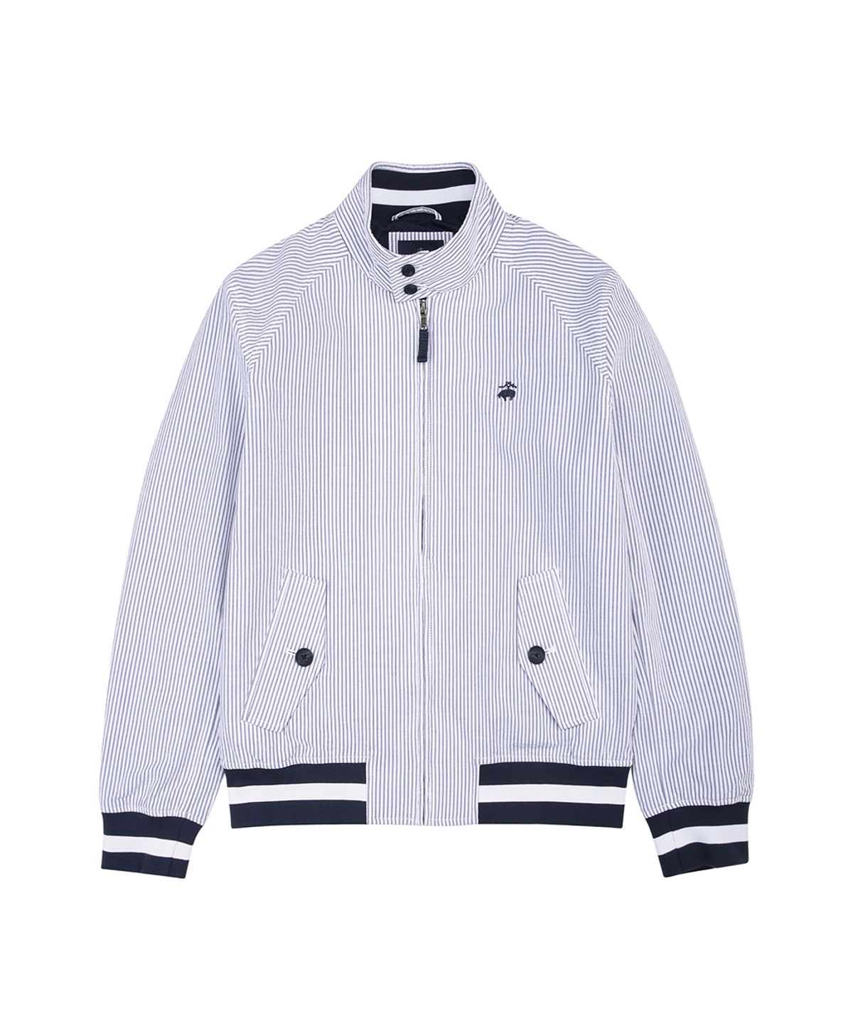 브룩스 브라더스(BROOKS BROTHERS) 시어서커 스트라이프 헤링턴 자켓 (블루) (BBOJMM6917MES)