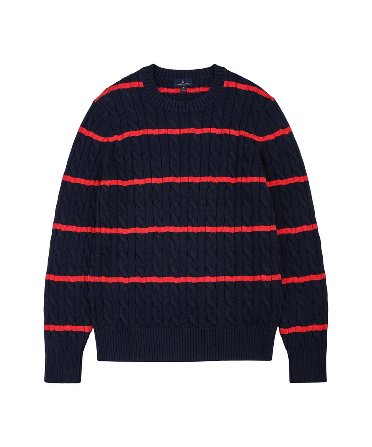 브룩스 브라더스(BROOKS BROTHERS) 스트라이프 크루넥 스웨터 (네이비) (BBWRMF8493QES)