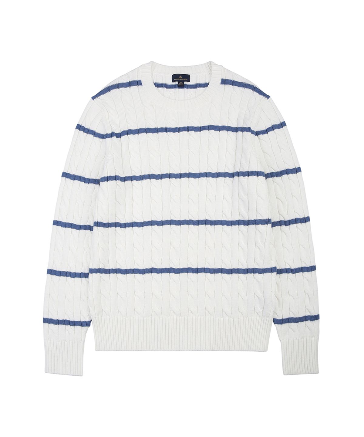 브룩스 브라더스(BROOKS BROTHERS) 스트라이프 크루넥 스웨터 (아이보리) (BBWRMF1327BES)