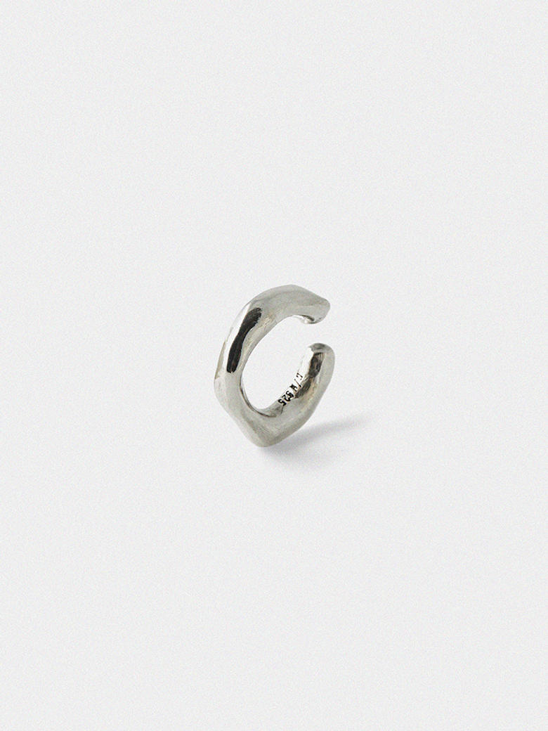 Bumpy simple ear cuff_Silver