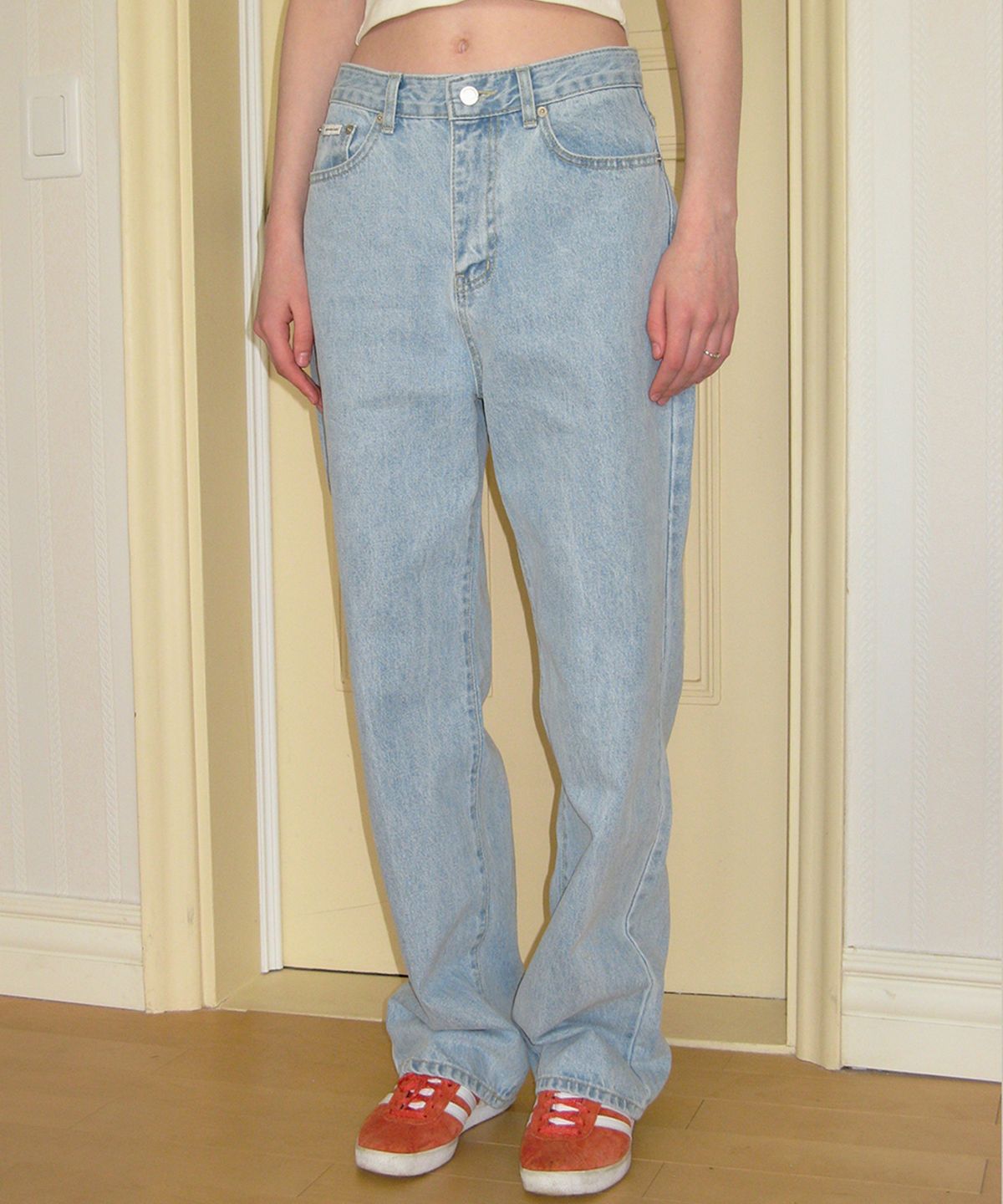 썸웨어버터(SOMEWHEREBUTTER) Ice wide denim pants - light blue