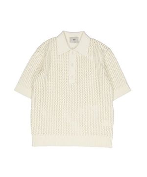 로프 반팔 코튼 니트 오트밀