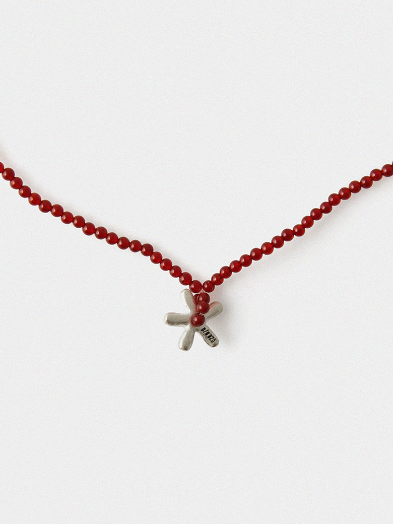 Flower bead necklace_Brown
