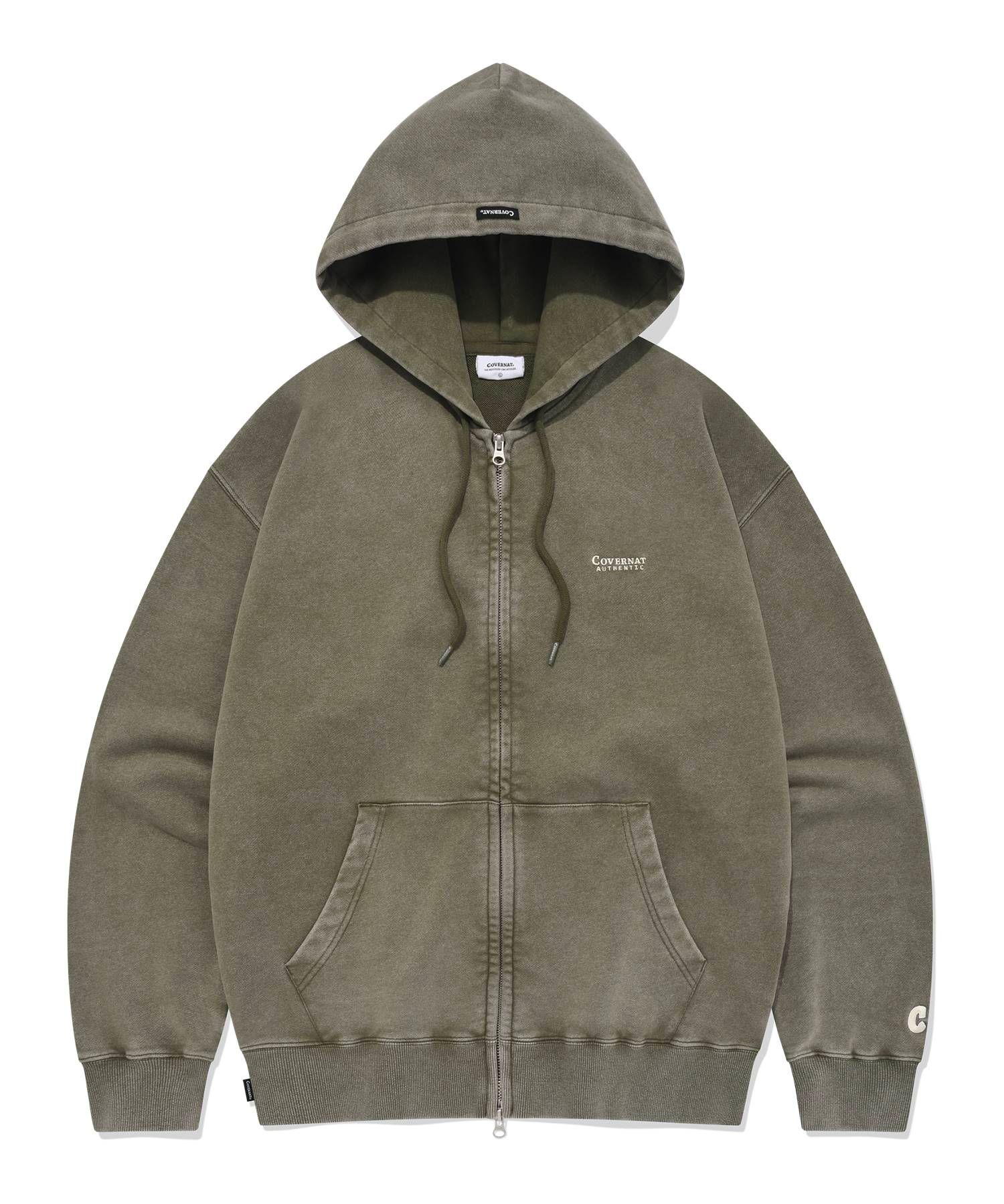 MUSINSA公式 | COVERNAT Pigmented Authentic Logo Hoodie Zip