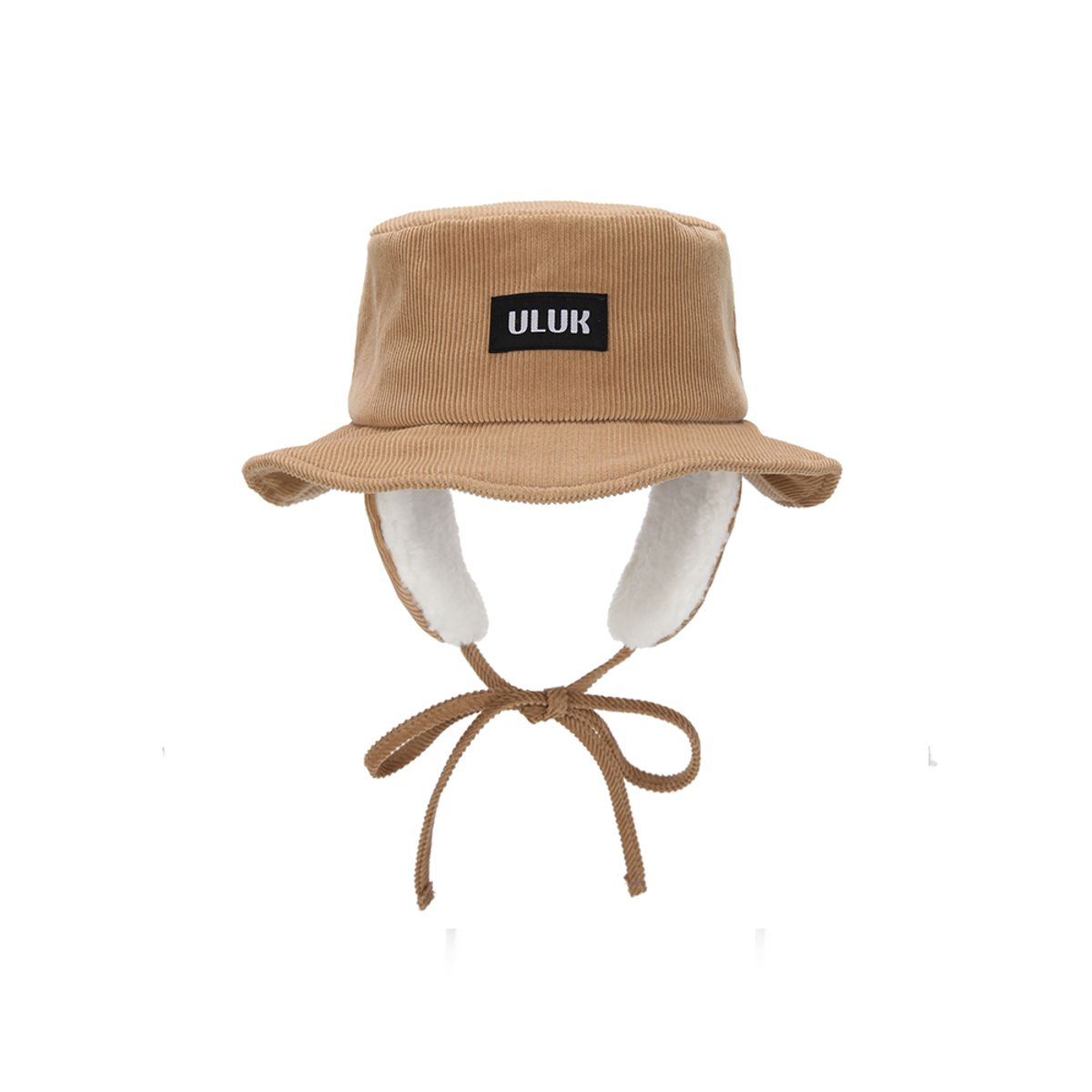 유룩(ULUK) 에션셜 라벨 코듀로이 양털 이어머프 버킷햇_Beige