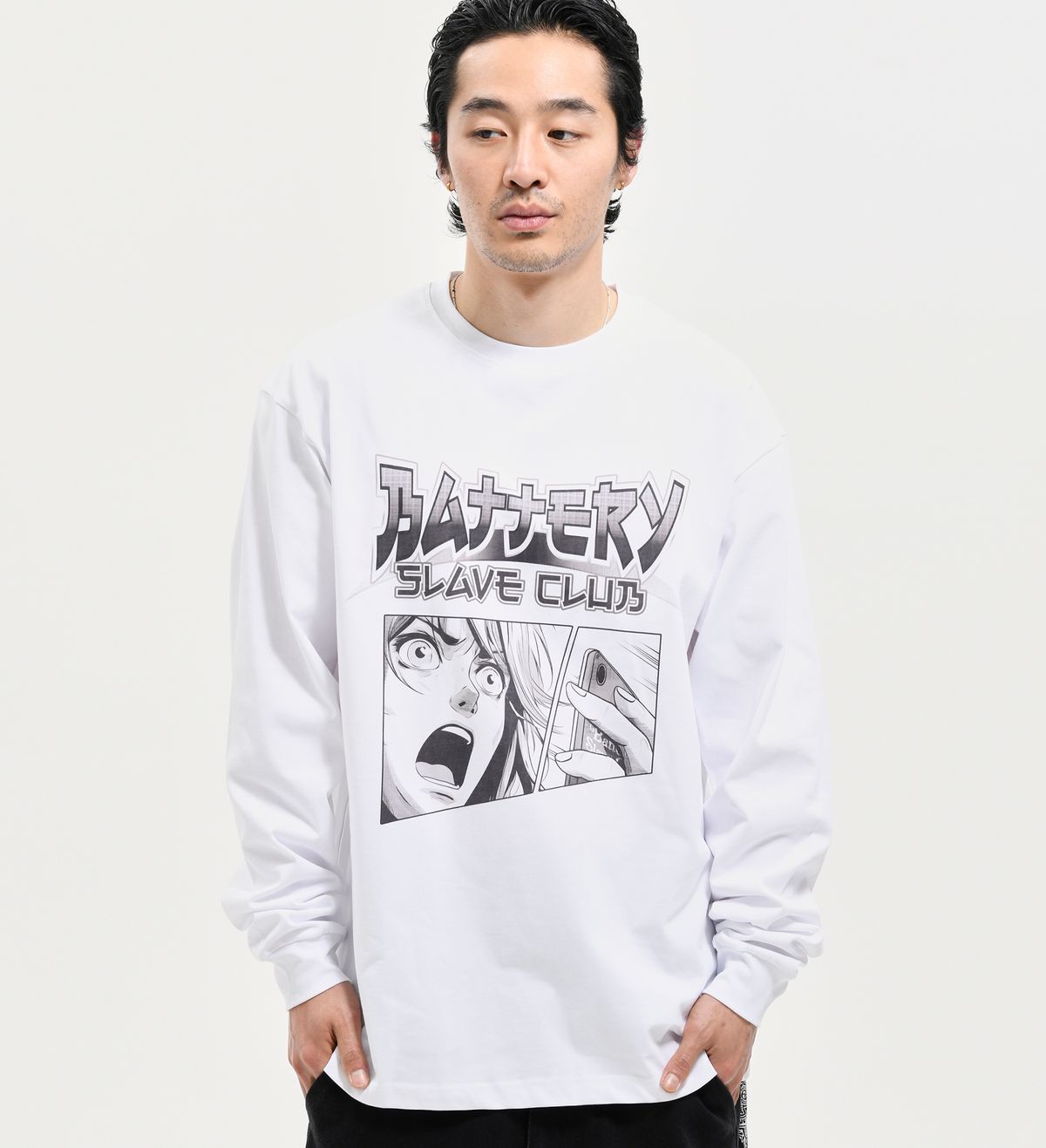 엑스트라오디너리(EXTRAORDINARY) 헤비코튼 B.S.C ANIME WHITE LONG SLEEVE  WHITE