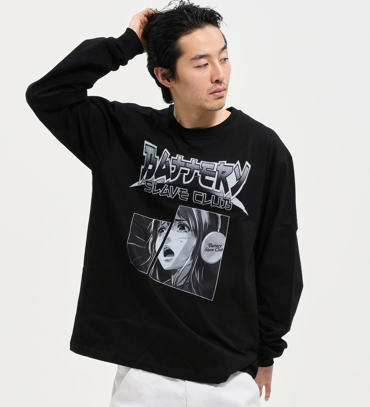 엑스트라오디너리(EXTRAORDINARY) 헤비코튼 B.S.C ANIME BLACK LONG SLEEVE  BLACK
