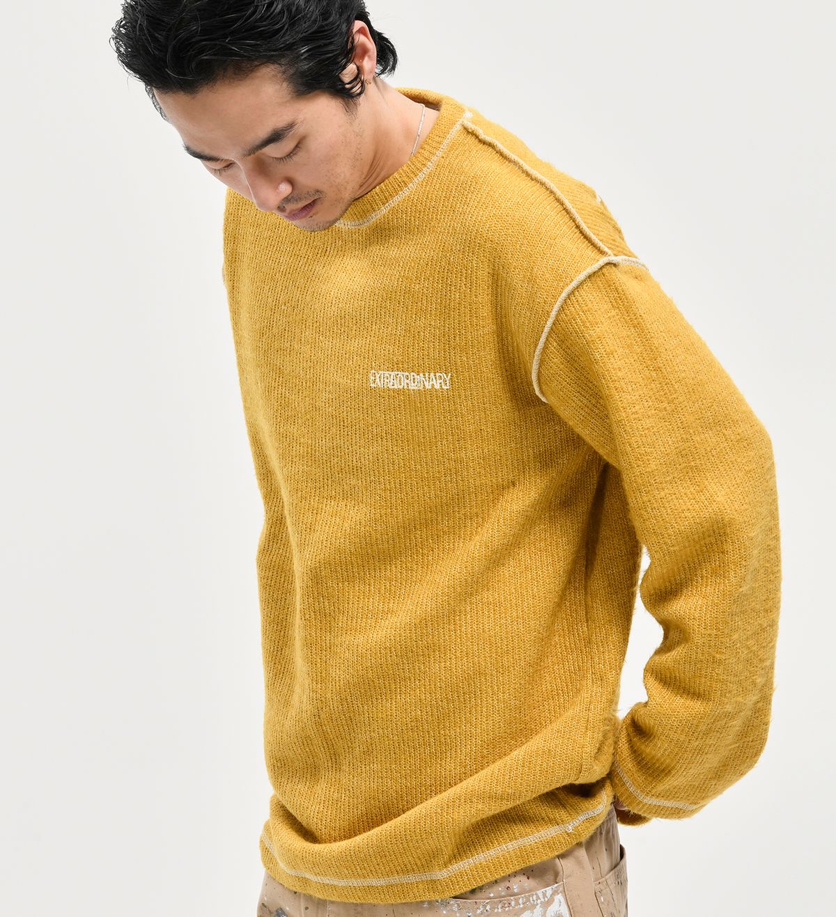 엑스트라오디너리(EXTRAORDINARY) SHORT HAIRY LONG SLEEVE  YELLOW
