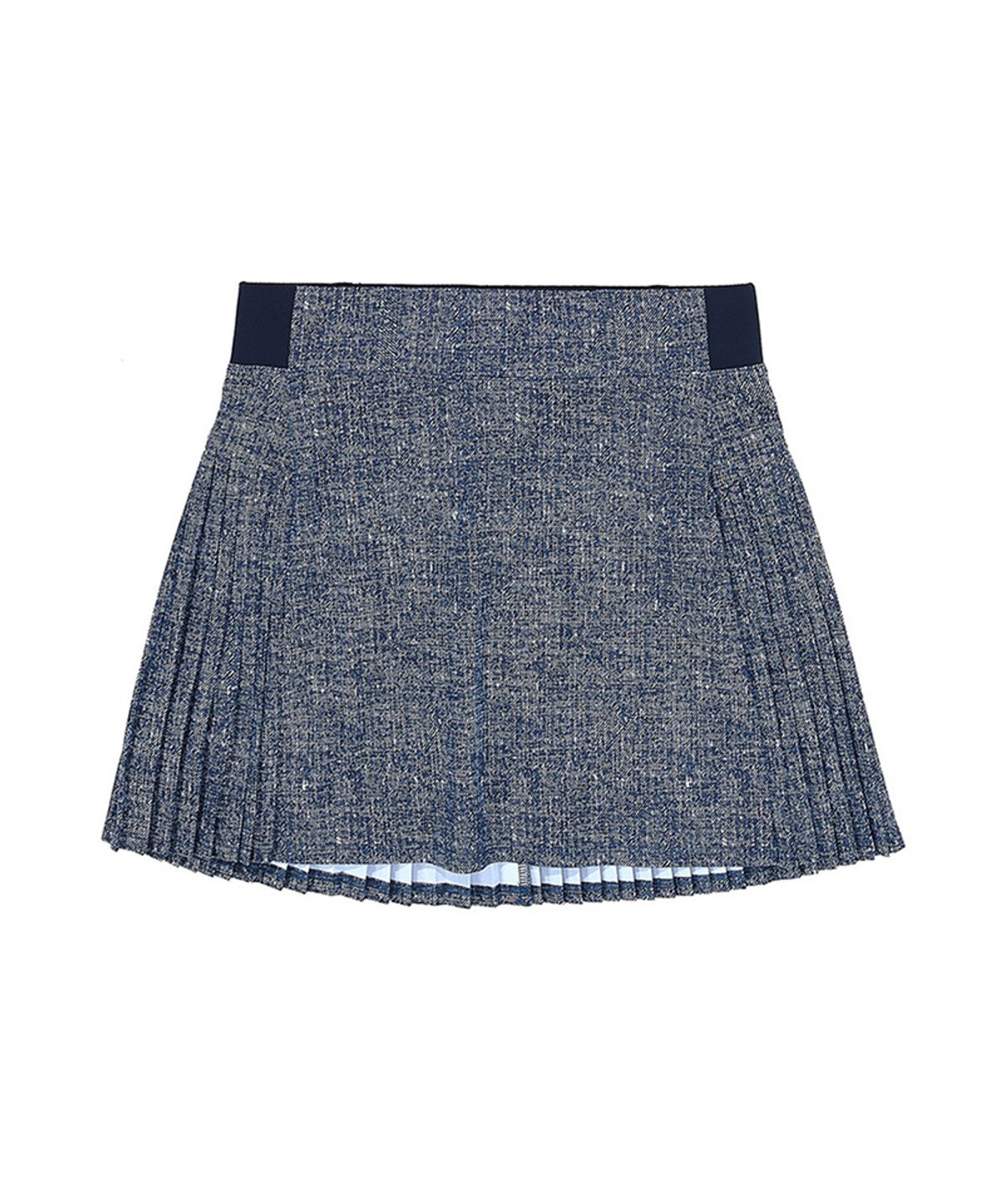 츄쿠츄(CHUCUCHU) C23M-SK011W 카모 데님 백 플리츠 스커트 (Denim blue)