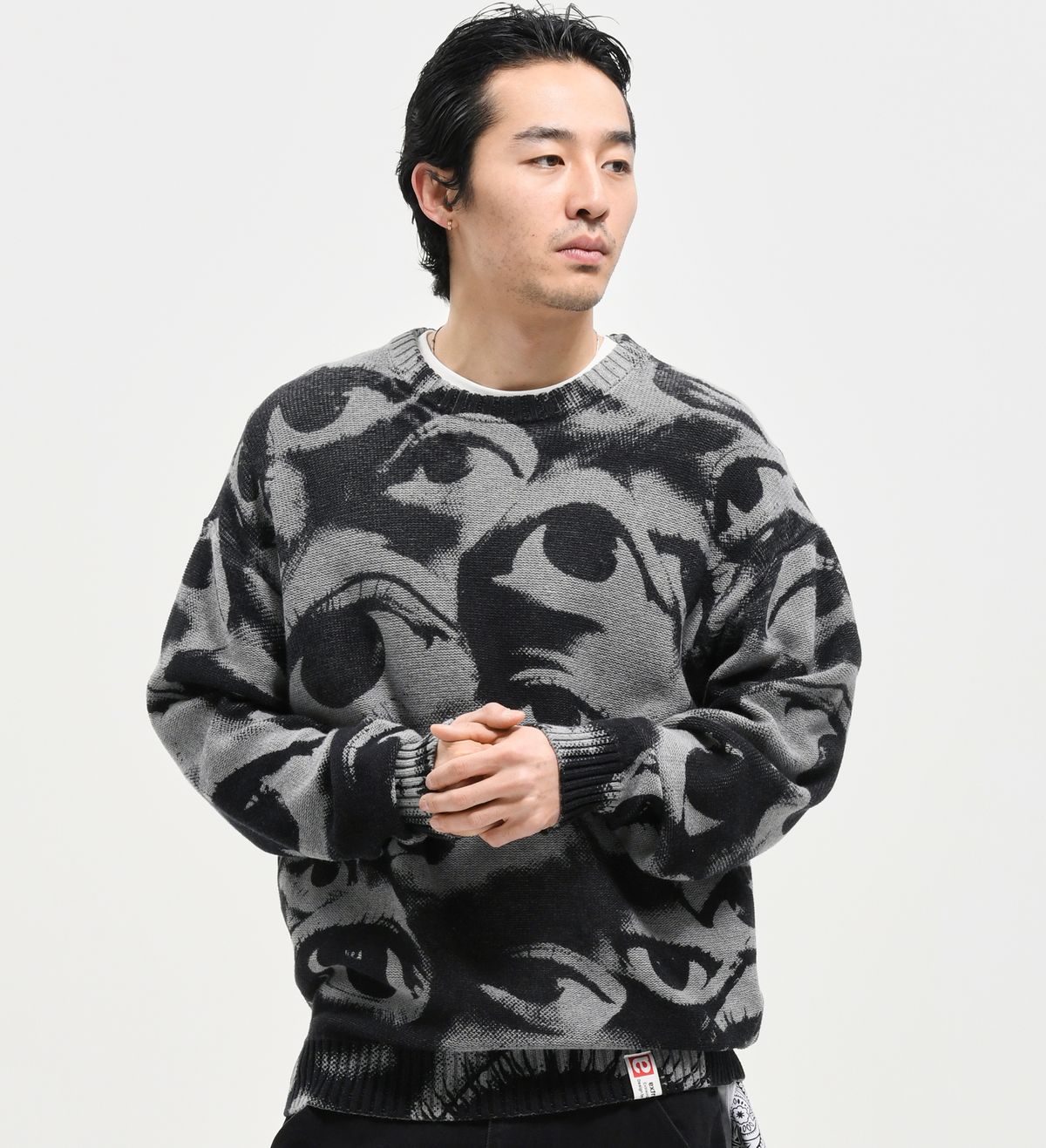 엑스트라오디너리(EXTRAORDINARY) EYES PRINTING SWEATER  M/GREY