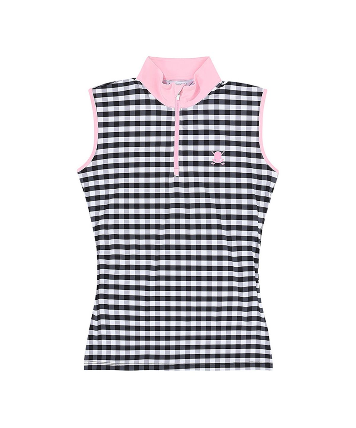 츄쿠츄(CHUCUCHU) C23M-TS009W 깅엄 체크 탑 (Black)