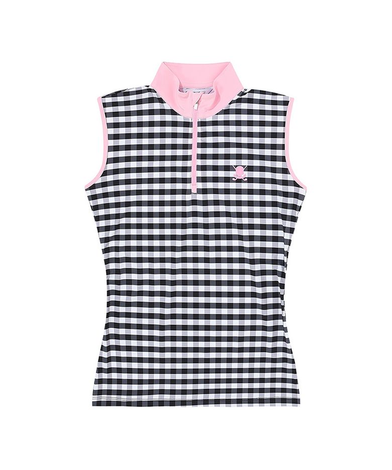 C23M-TS009W 깅엄 체크 탑 (Black)