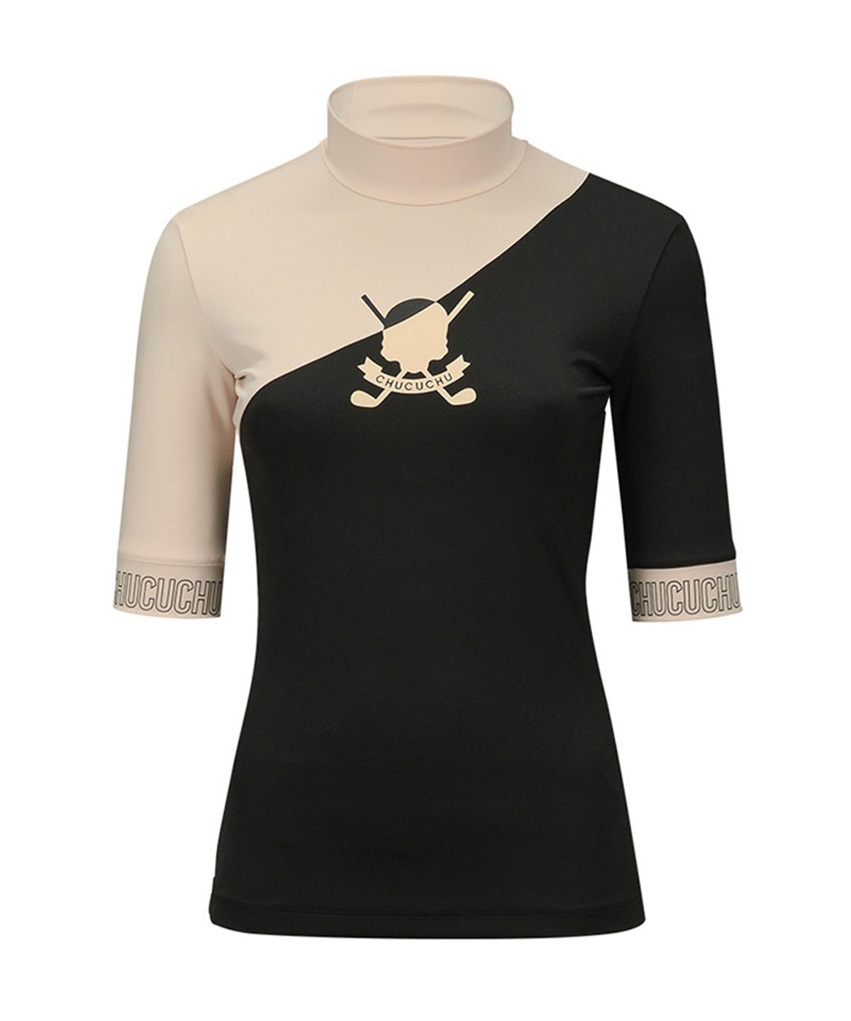 츄쿠츄(CHUCUCHU) C23M-TS012W 크로스 포인트 반팔 (Black)