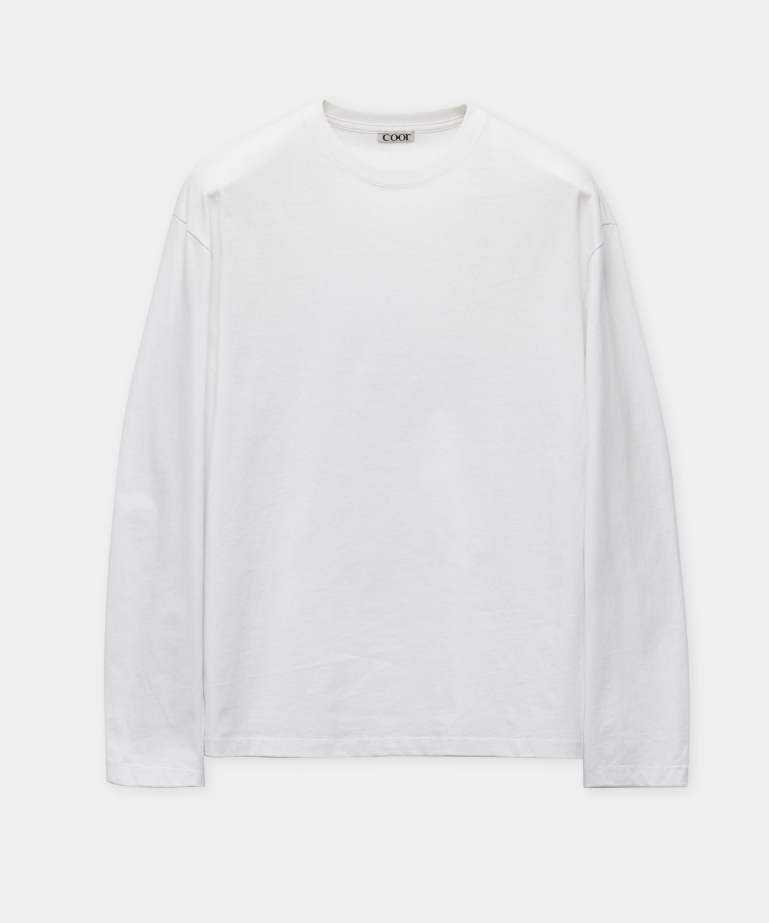 MUSINSA | COOR Compact Cotton Long Sleeve T-Shirt (White)