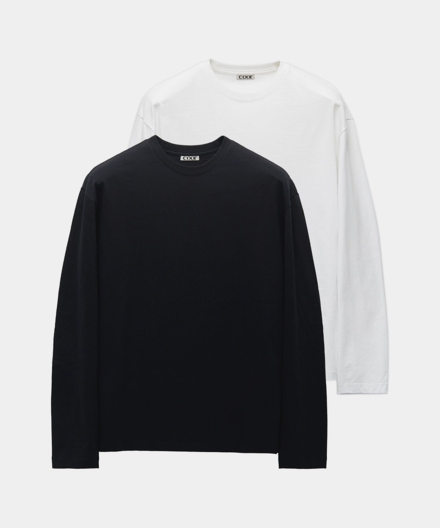 ★COOR★ 2PACK COMPACT COTTON LONG SLEEVE T-SHIRT CMF2TS02V- MUSINSA | COOR [2PACK] Compact cotton long sleeve T-shirt