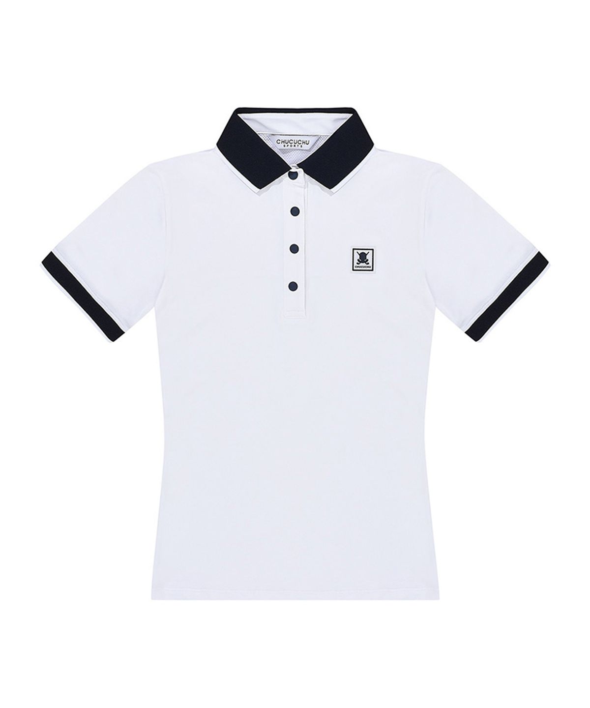 츄쿠츄(CHUCUCHU) C23M-TS021W니트 포인트 폴로 티셔츠 (White)