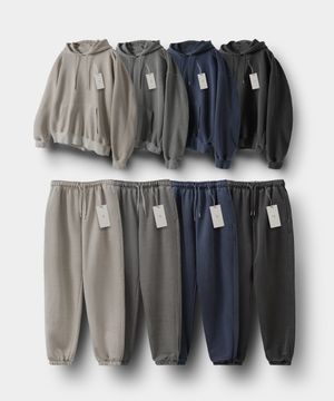 [SET] 스티치 피그먼트 후드, 맨투맨 셋업