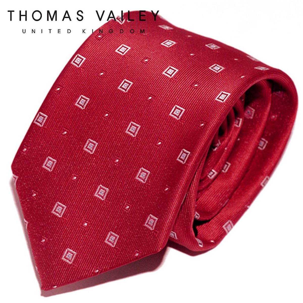 토마스 베일리(THOMAS VAILEY) 패션넥타이-스퀘어 레드 7cm
