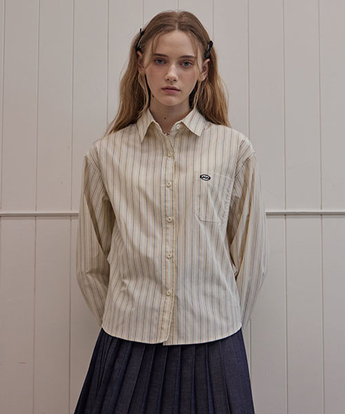 헤인트(HAINT) ESSENTIAL STRIPE SHIRT_2COLORS_CREAM