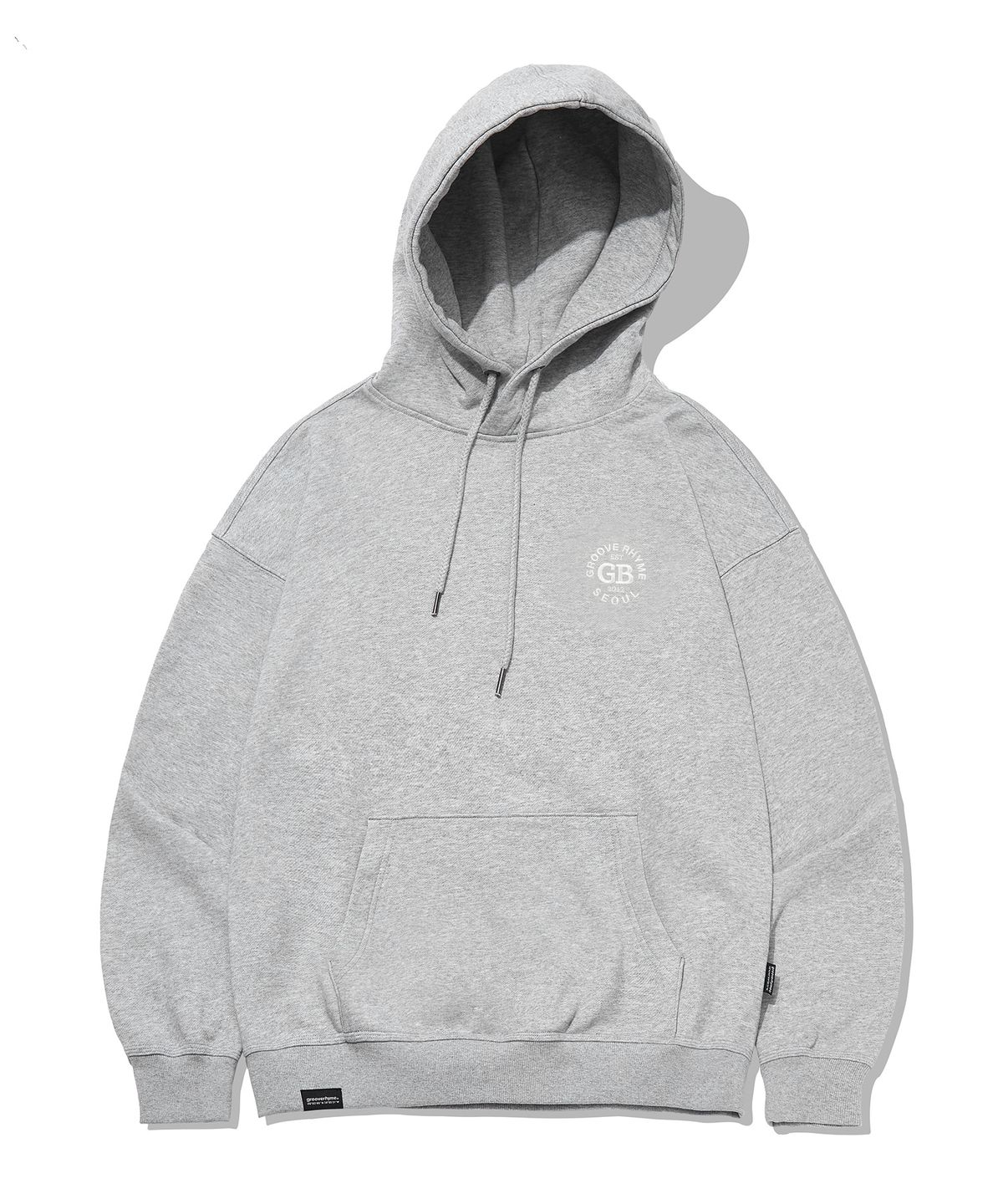 그루브라임(GROOVE RHYME) CIRCLE EMB LOGO  HOOD T-SHIRTS (MELANGE GREY)[LRSSCTH702M]