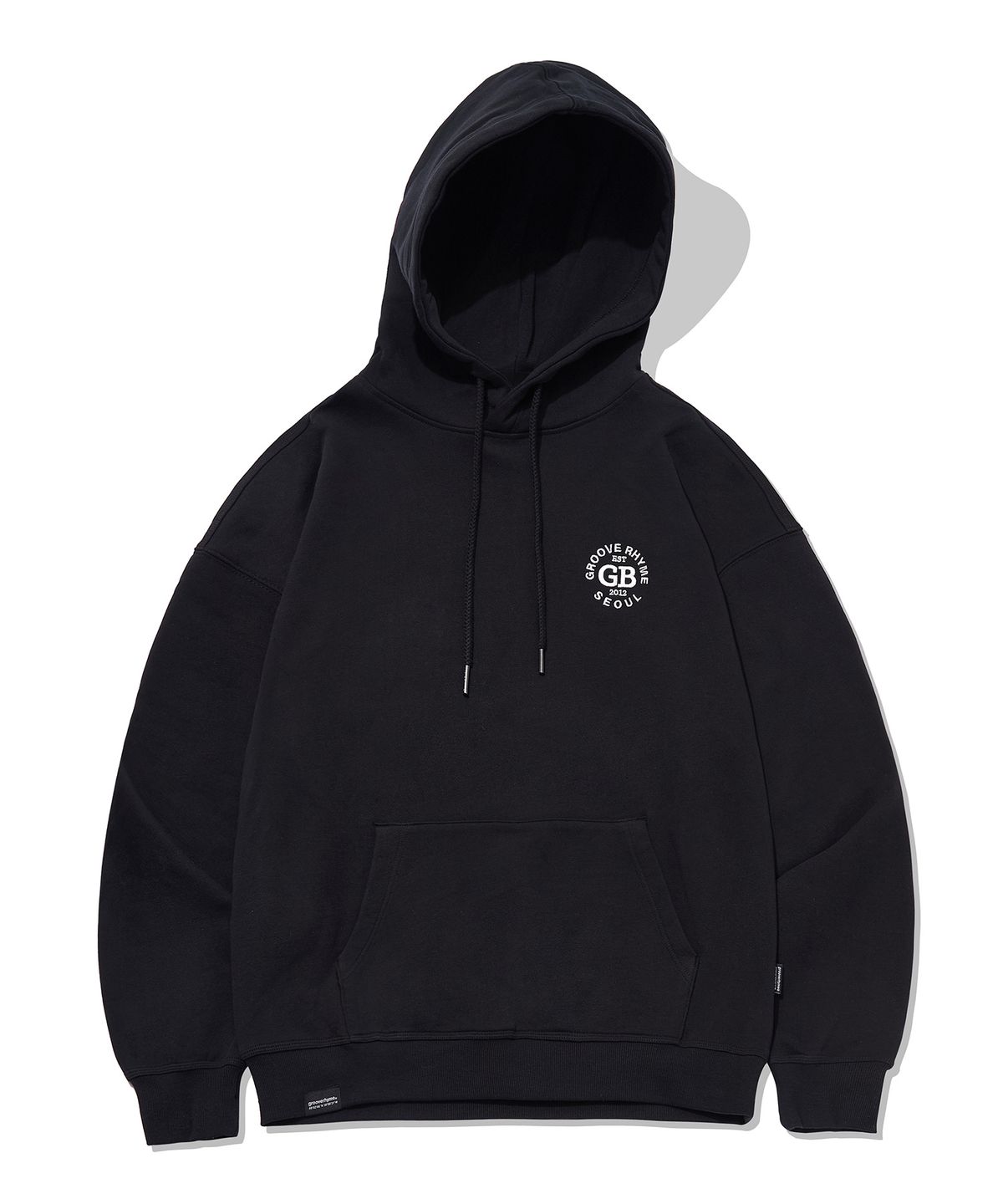 그루브라임(GROOVE RHYME) CIRCLE EMB LOGO  HOOD T-SHIRTS (BLACK)[LRSSCTH702M]