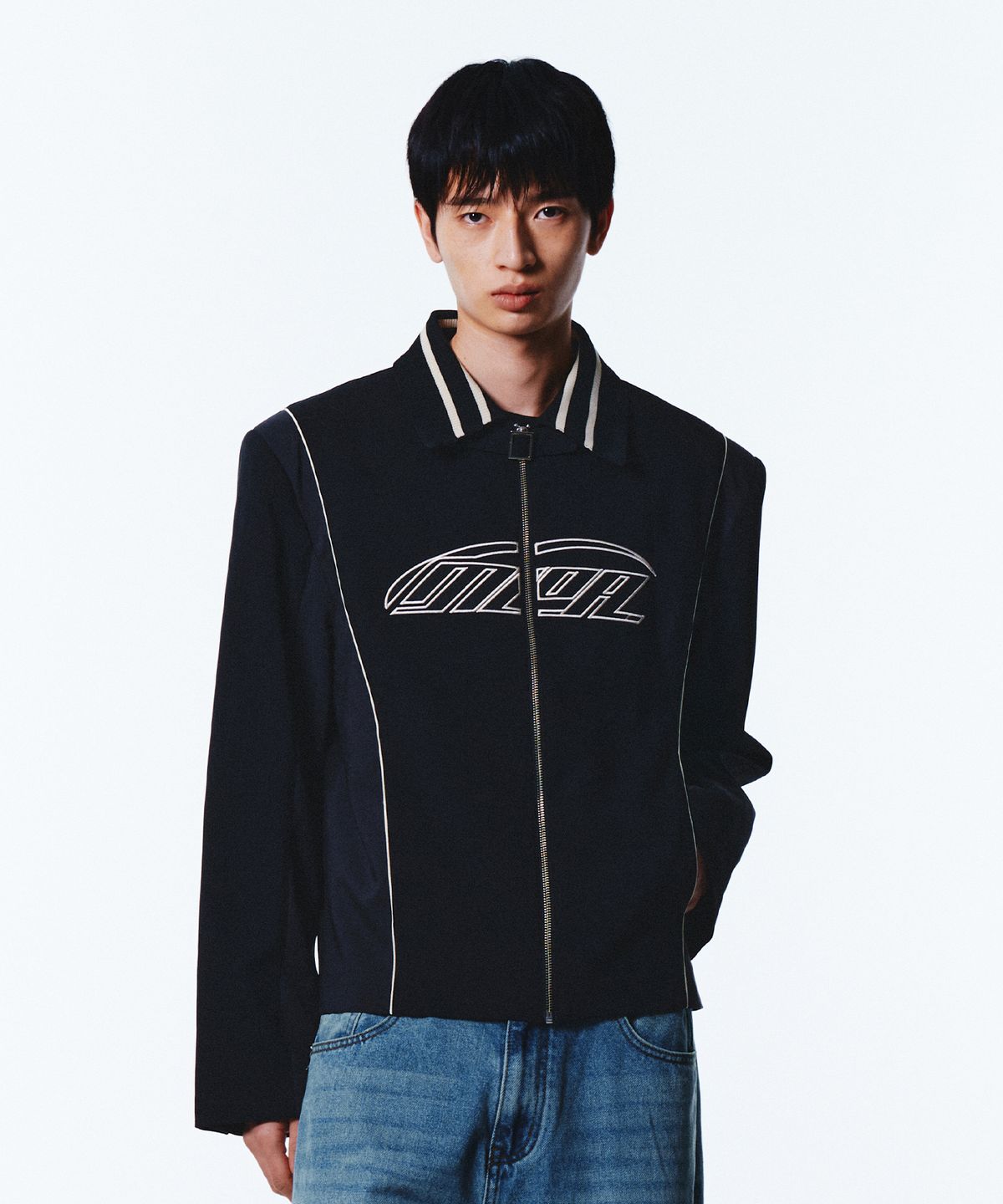 메아(MEA) PANELED RACING JACKET [BLACK]