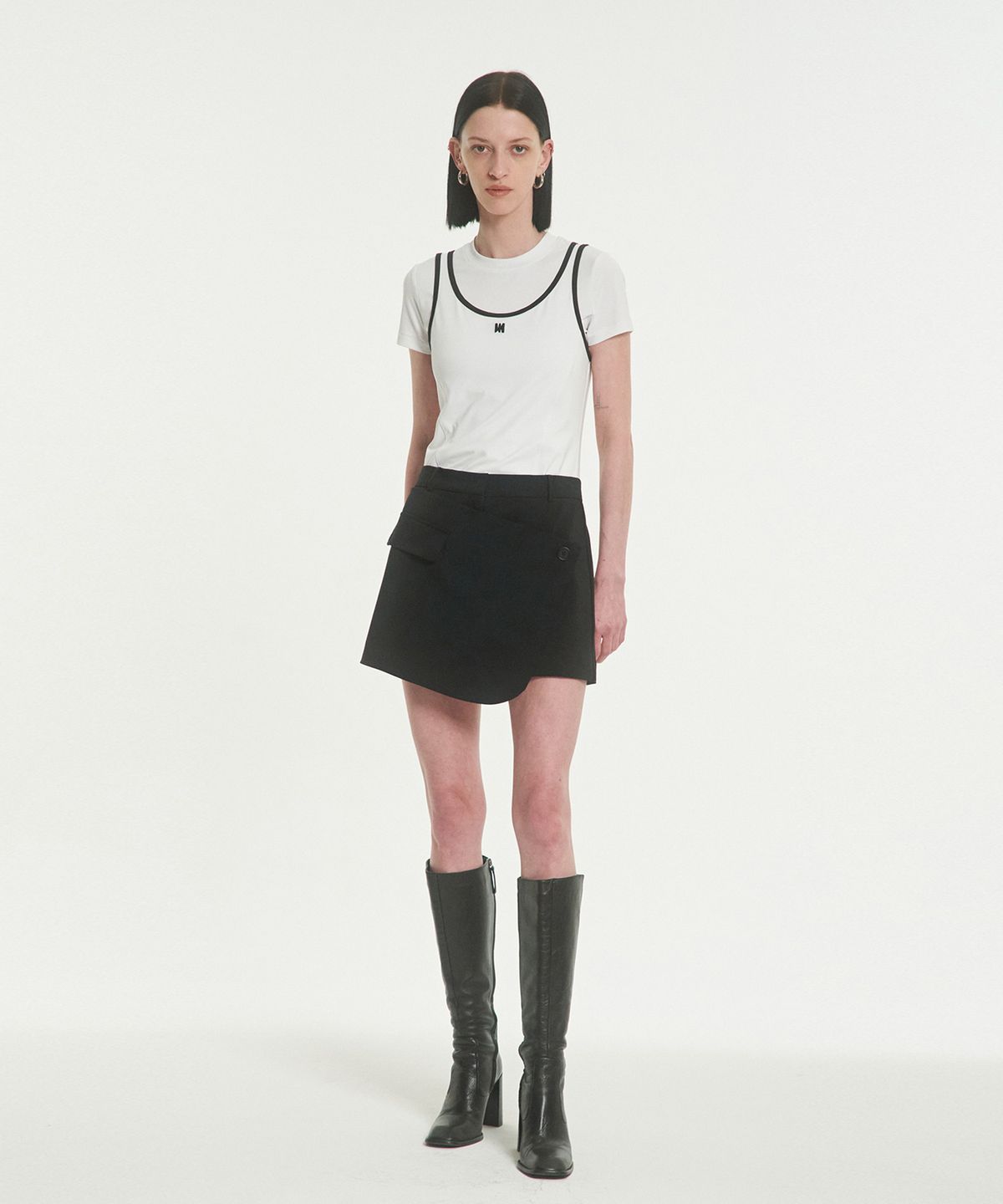 메아(MEA) WRAP SKIRT [BLACK]