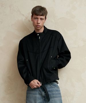 차이나 커브드 스웨이드 블루종 (블랙)