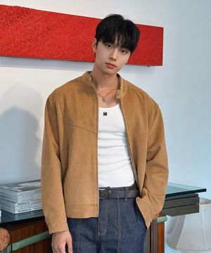 차이나 커브드 스웨이드 블루종 (카멜)