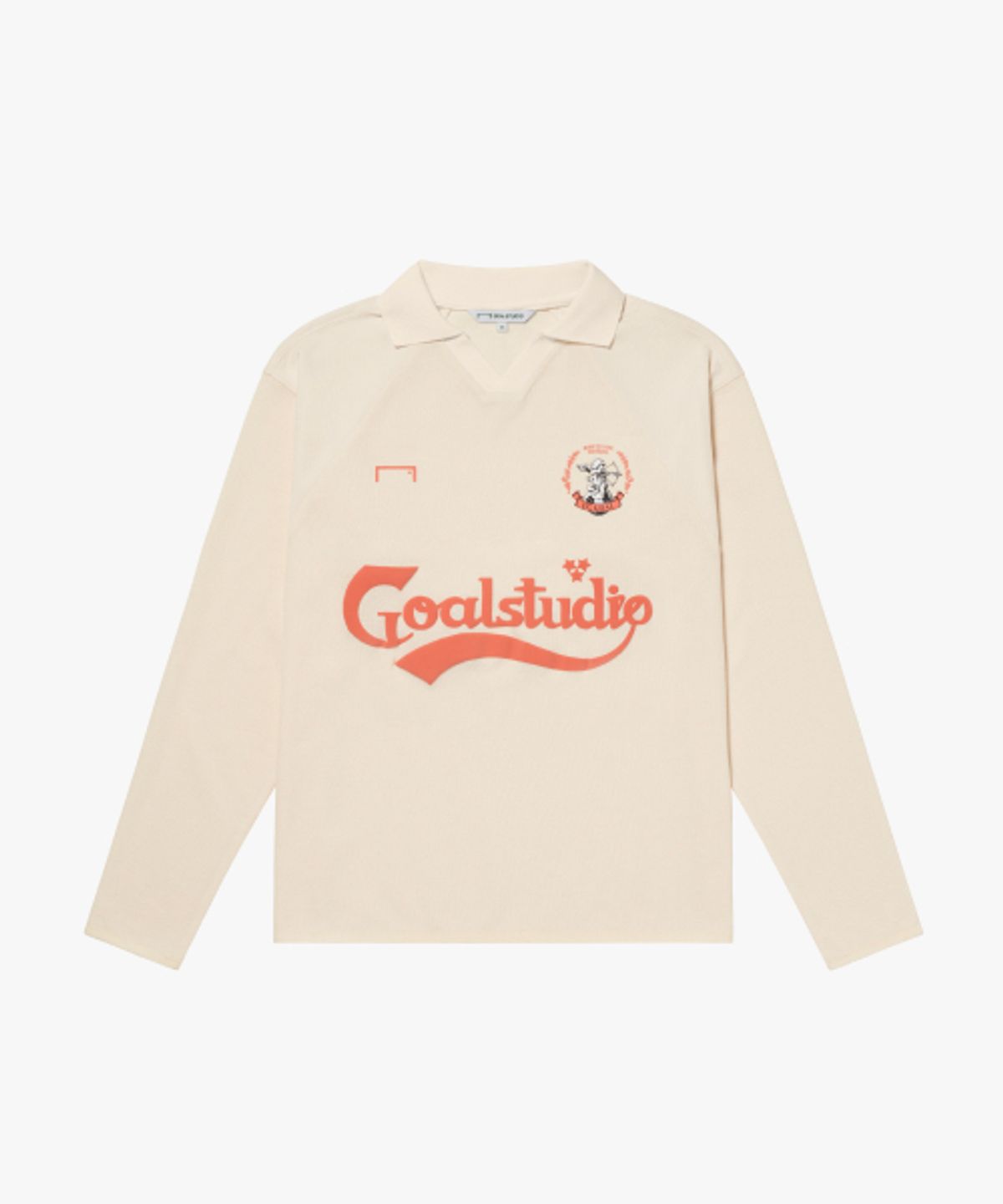 골스튜디오(GOALSTUDIO) FC VINTAGE LONG SLEEVE POLO SHIRT-IVORY