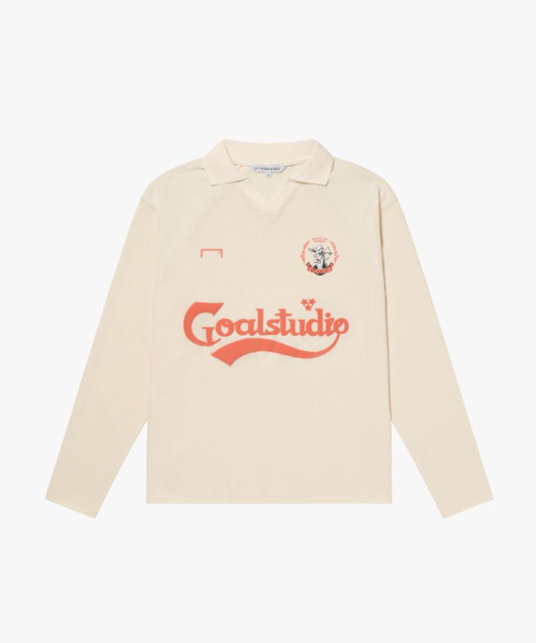 FC VINTAGE LONG SLEEVE POLO SHIRT-IVORY