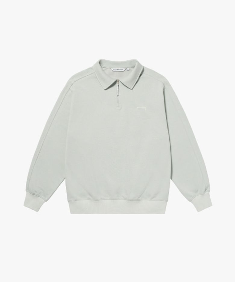 LETTERING LOGO QUARTER ZIP-UP-MINT