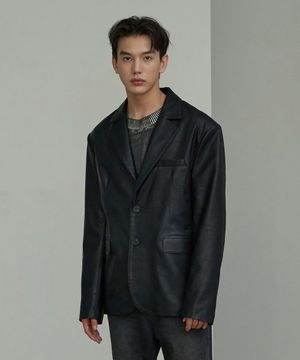 미니멀 투버튼 블레이저 맨 (블랙)