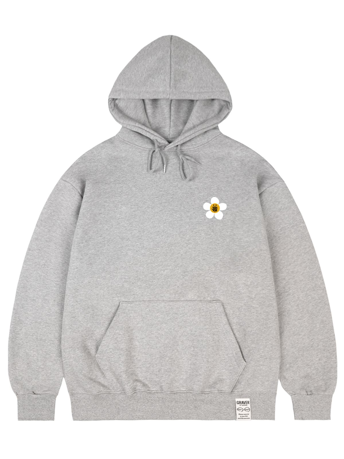 그레이버(GRAVER) [UNISEX]TYL 스몰 플라워 도트 스마일 후드티_그레이