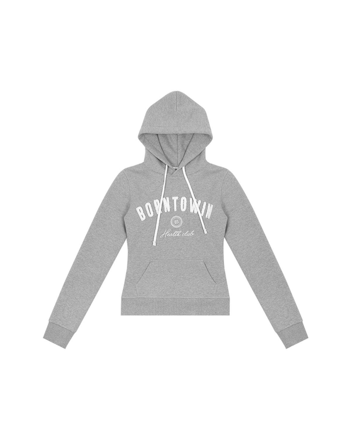 본투윈(BORN TO WIN) BORNTOWIN PATCH SLIM FIT HOODIE [MELANGE GREY]