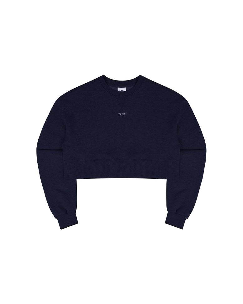 B PENDANT CROP SWEATSHIRTS [NAVY]