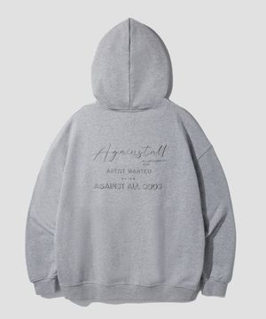 2_WAY 시그니처 자수 스웨트 후디드 집업 [그레이]