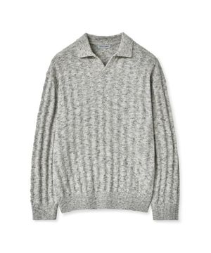 롬버스 패턴 카라 니트 [그레이]