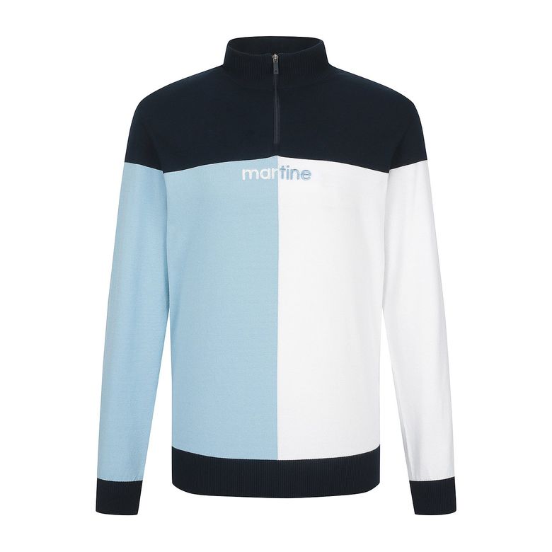 Half&Half Half Zip-up Sweater_Navy (Men)