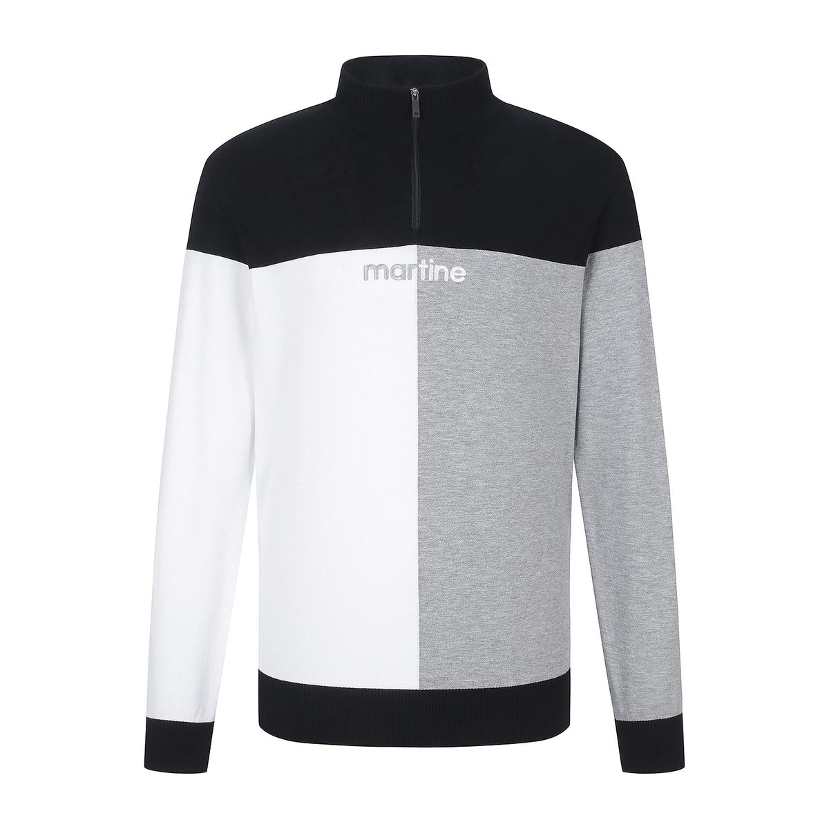 마틴골프(MARTINE GOLF) Half&Half Half Zip-up Sweater_Black (Men)