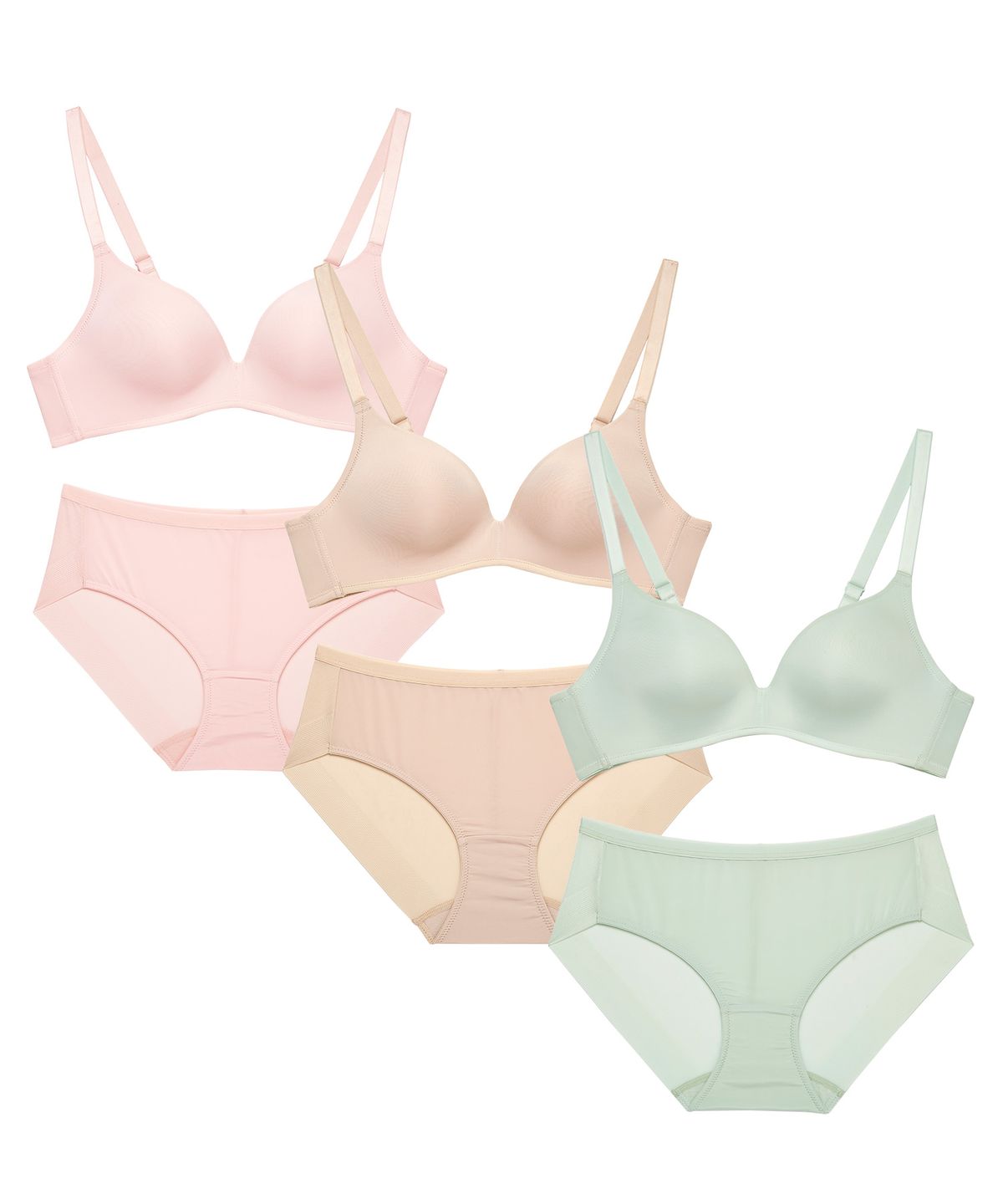 플레이텍스(PLAYTEX) [3PACK] 노와이어 시크릿 브라팬티 세트