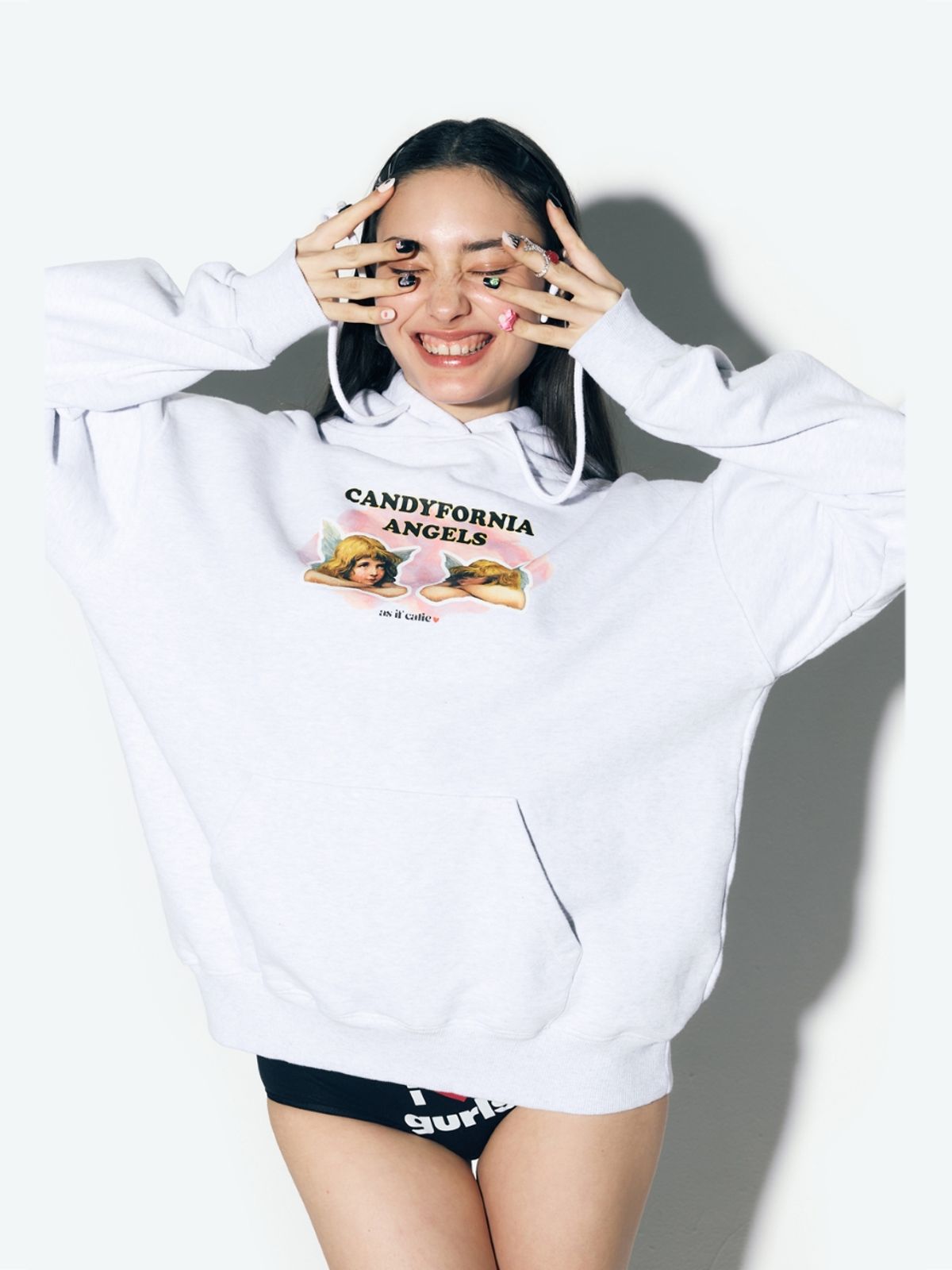 에즈이프 캘리(ASIF CALIE) ANGEL WINGS HOODIE WHITEMELANGE