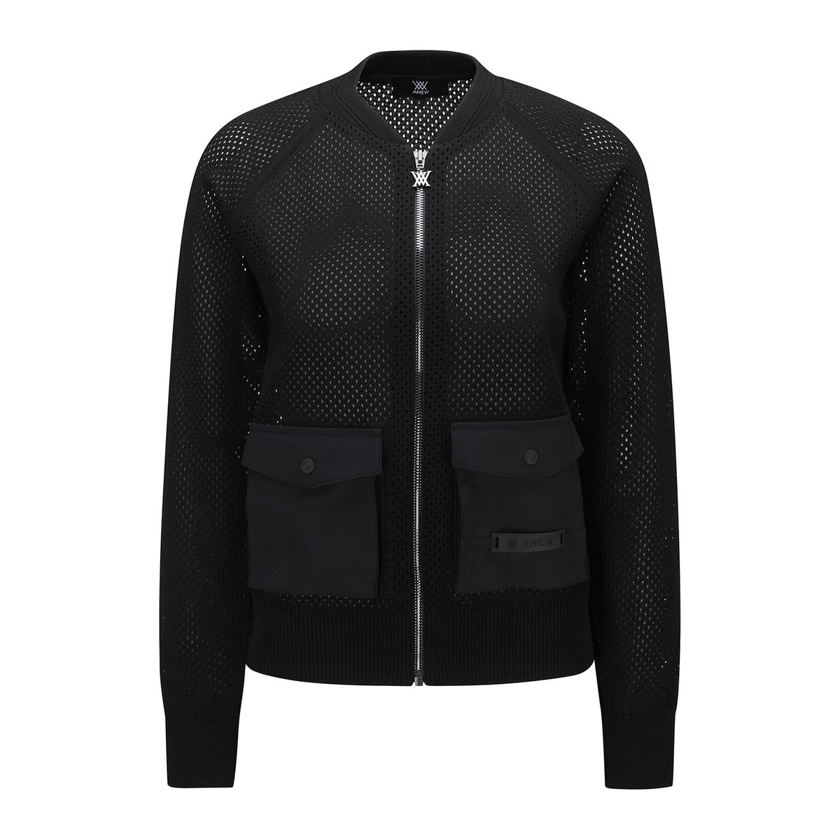 어뉴골프(ANEW GOLF) WOMEN MESH ZIP-UP CARDIGAN_BK