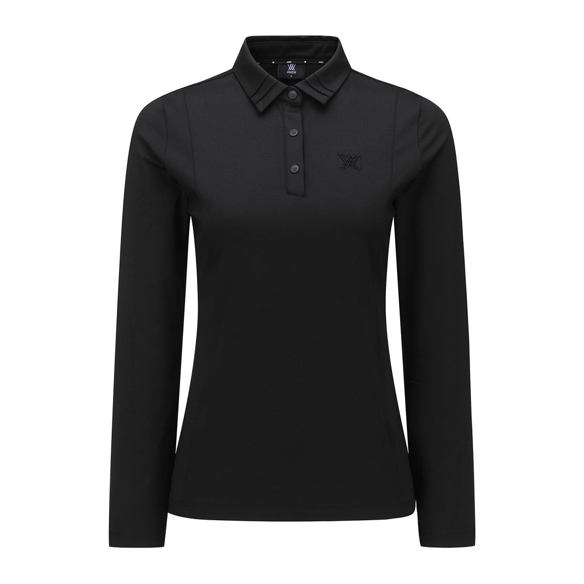 어뉴골프(ANEW GOLF) WOMEN COLLAR POINT LONG T-SHIRT_BK