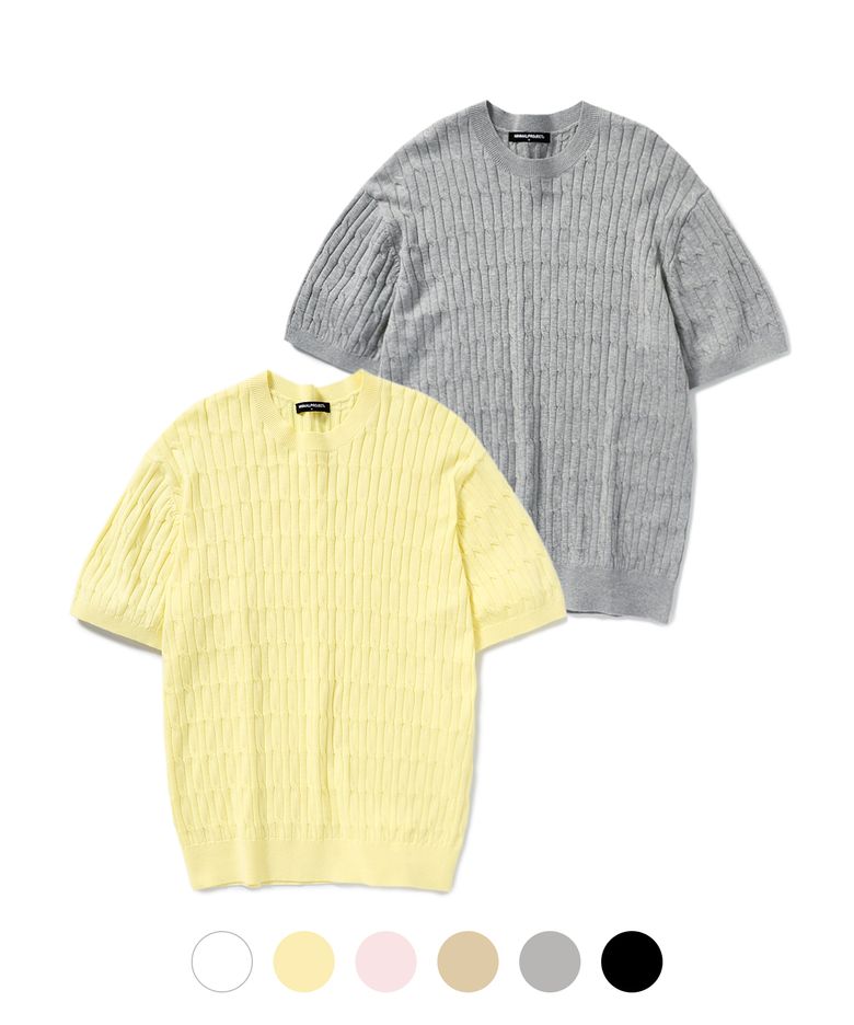 케이블 라운드 쿨 드라이 반팔 니트 MNT111 / 6color