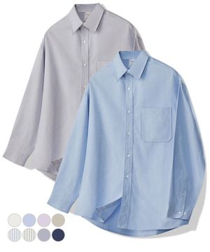 [2PACK]시티보이 빅 오버핏 빅사이즈 옥스포드 셔츠 패키지